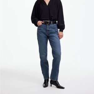 Madewell The '90s Straight Crop Jean in Concho Wash Size 28